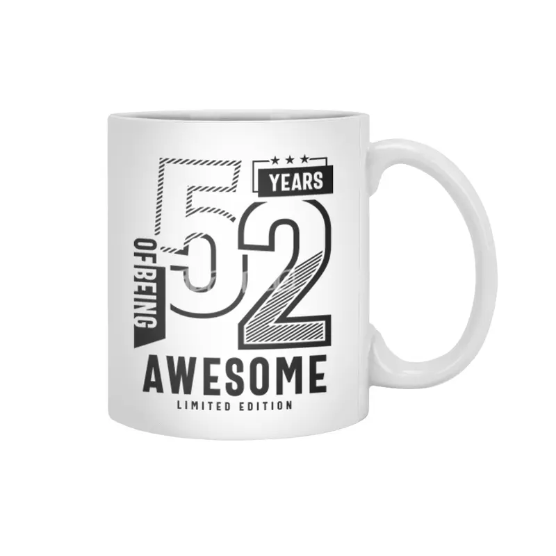 52 Years Of Being Awesome 52nd Birthday Beyaz Kupa