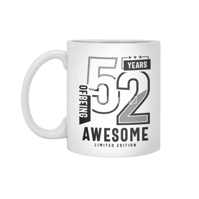 52 Years Of Being Awesome 52nd Birthday Beyaz Kupa