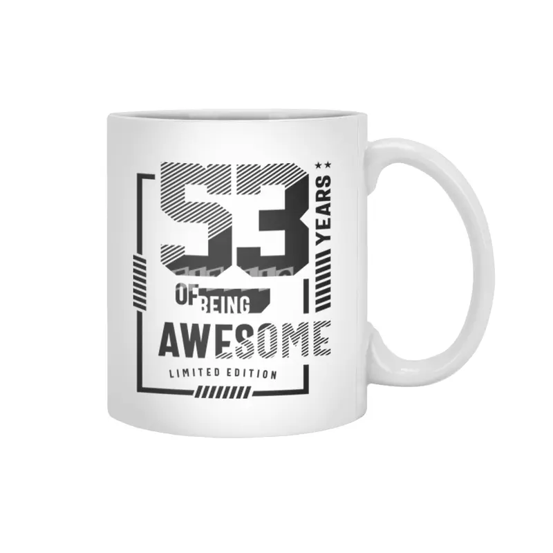 53 Years Of Being Awesome 53rd Birthday Beyaz Kupa