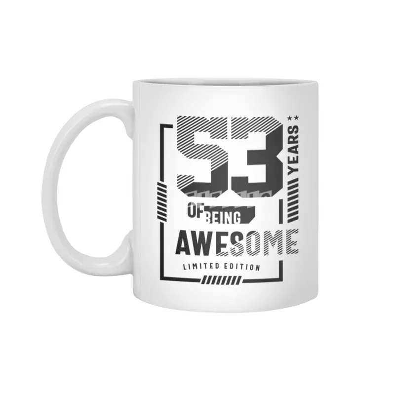 53 Years Of Being Awesome 53rd Birthday Beyaz Kupa