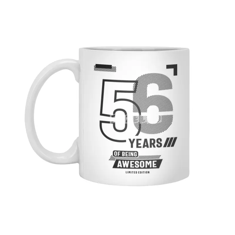 56 Years Of Being Awesome 56th Birthday Beyaz Kupa