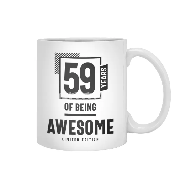 59 Years Of Being Awesome 59th Birthday Beyaz Kupa