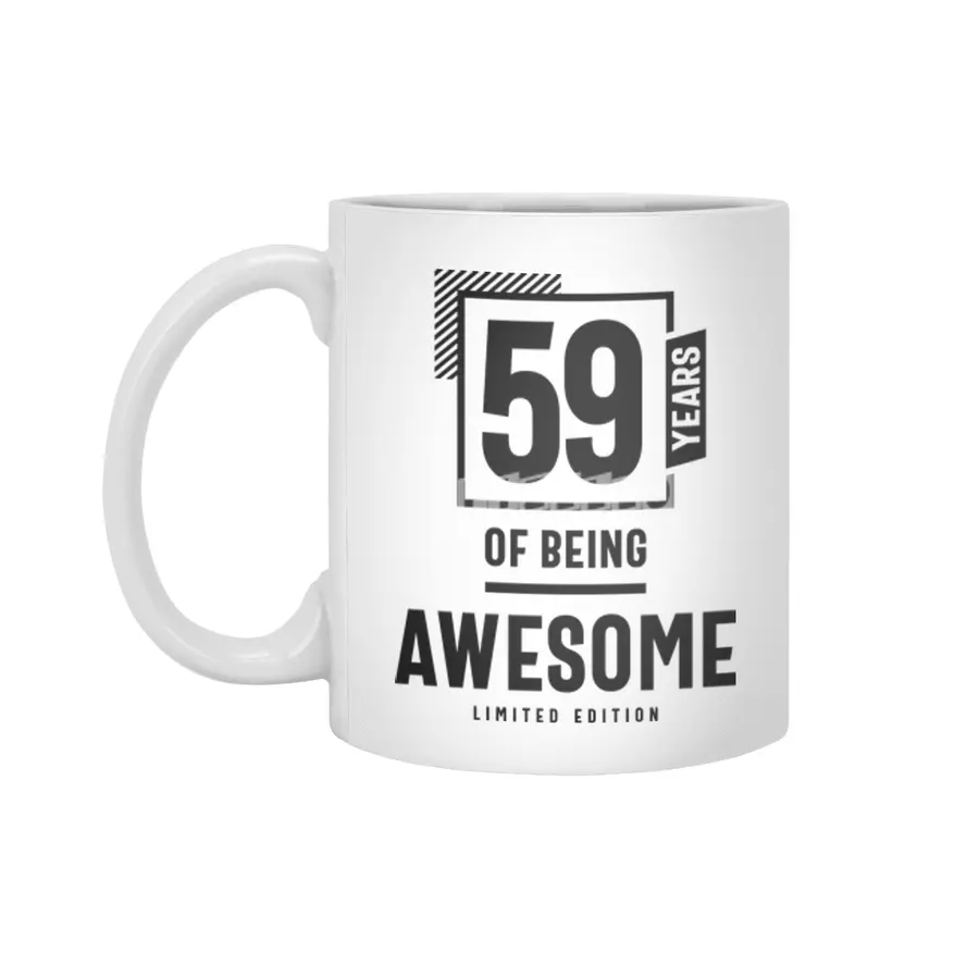 59 Years Of Being Awesome 59th Birthday Beyaz Kupa