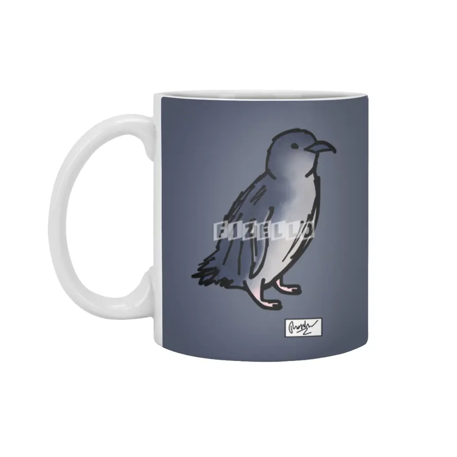Blue Penguin Doodle Beyaz Kupa