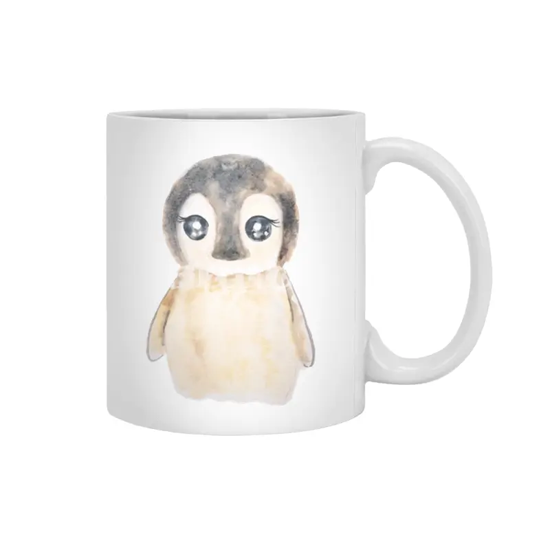 cute baby penguin watercolor Beyaz Kupa