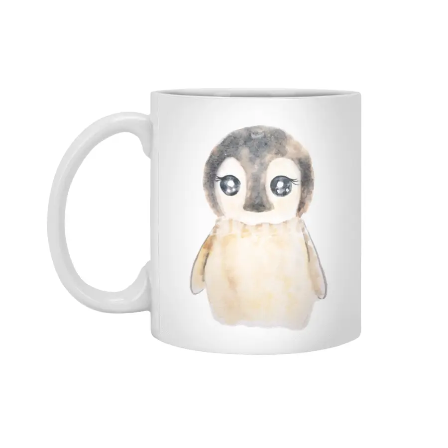 cute baby penguin watercolor Beyaz Kupa