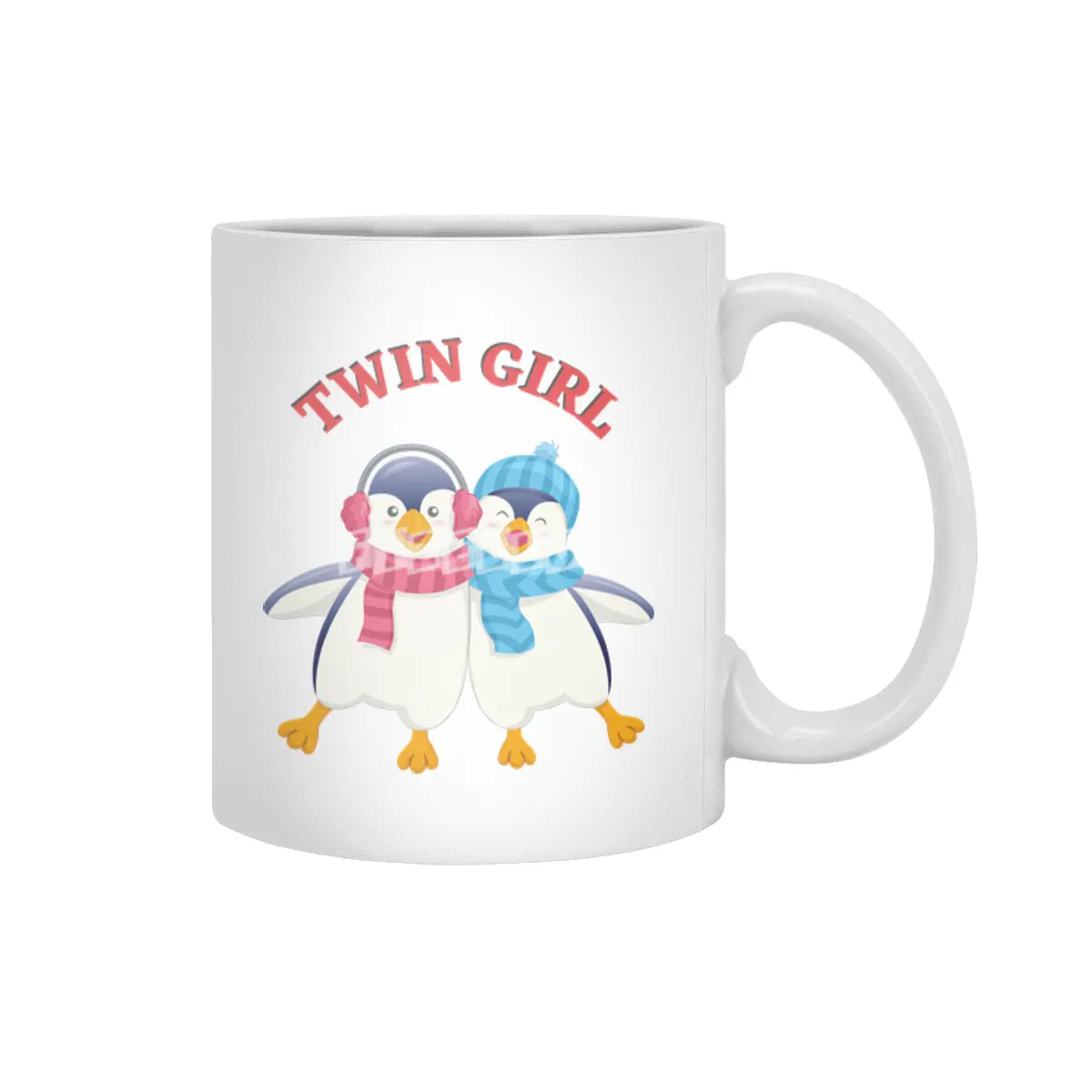 Twin outfit - twin girl penguin is standing Beyaz Kupa