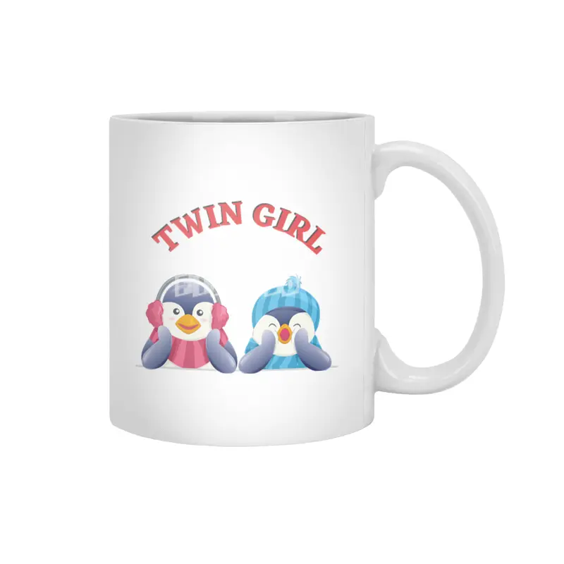 Twin outfit - twin girl penguin lies Beyaz Kupa