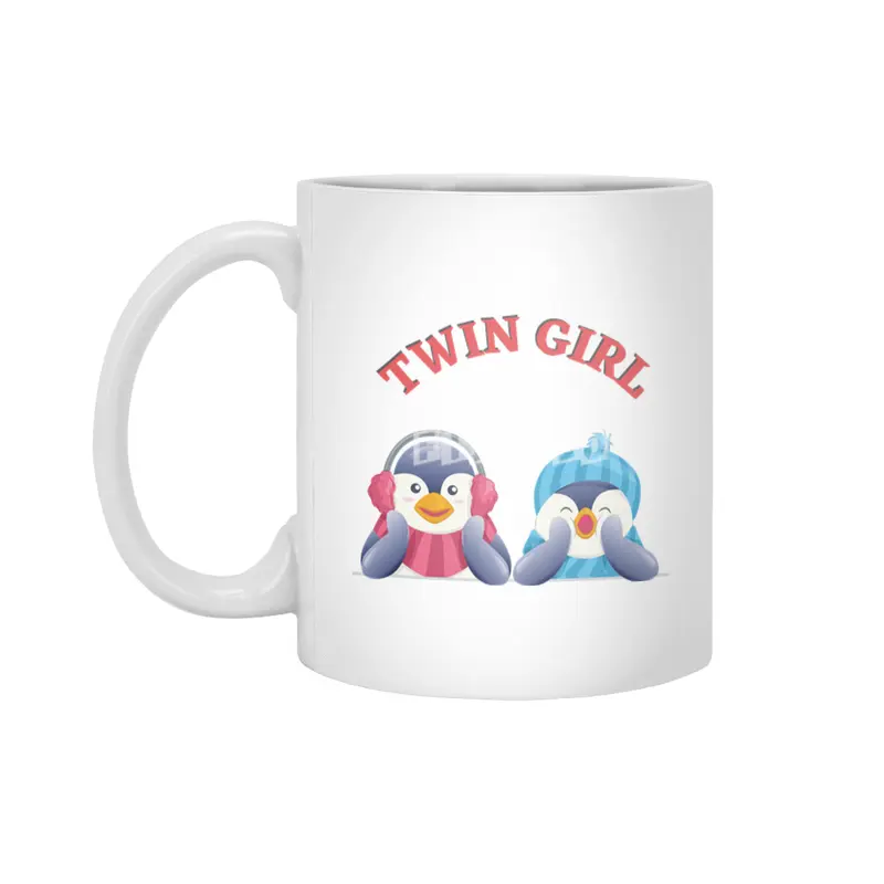 Twin outfit - twin girl penguin lies Beyaz Kupa