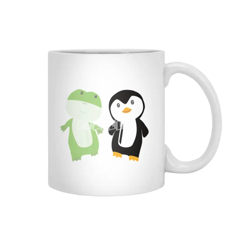 Frog Penguin Funny Animal Friends Kids Beyaz Kupa