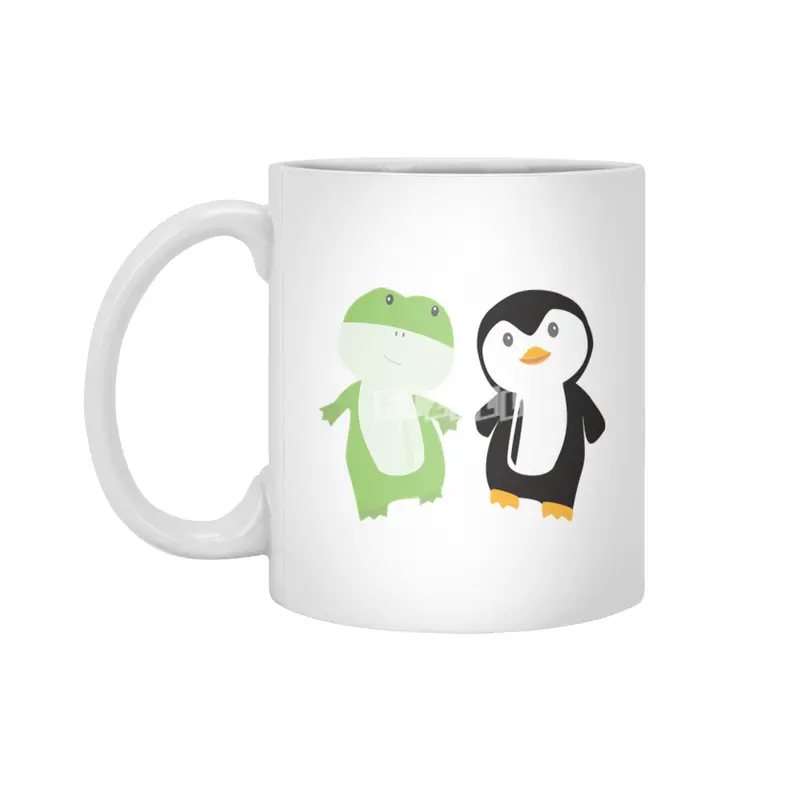 Frog Penguin Funny Animal Friends Kids Beyaz Kupa