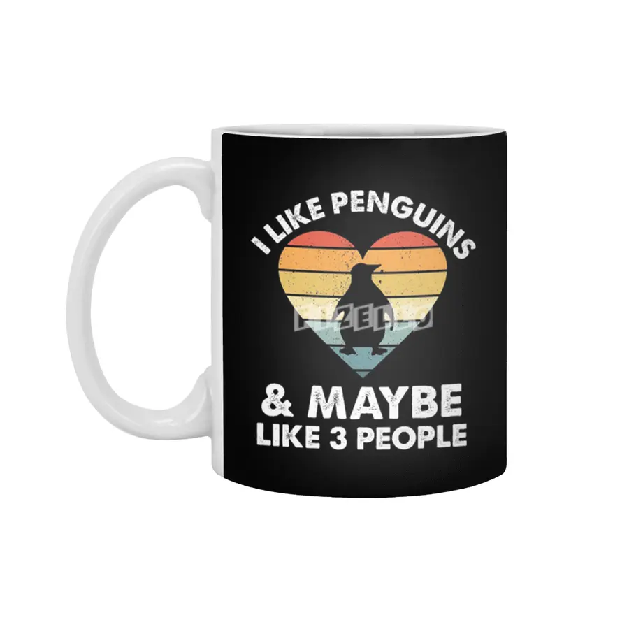 Love Penguin Women Shirt Penguin Lovers Gift for kids girls Beyaz Kupa