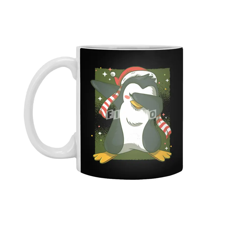 Christmas penguin dab Beyaz Kupa