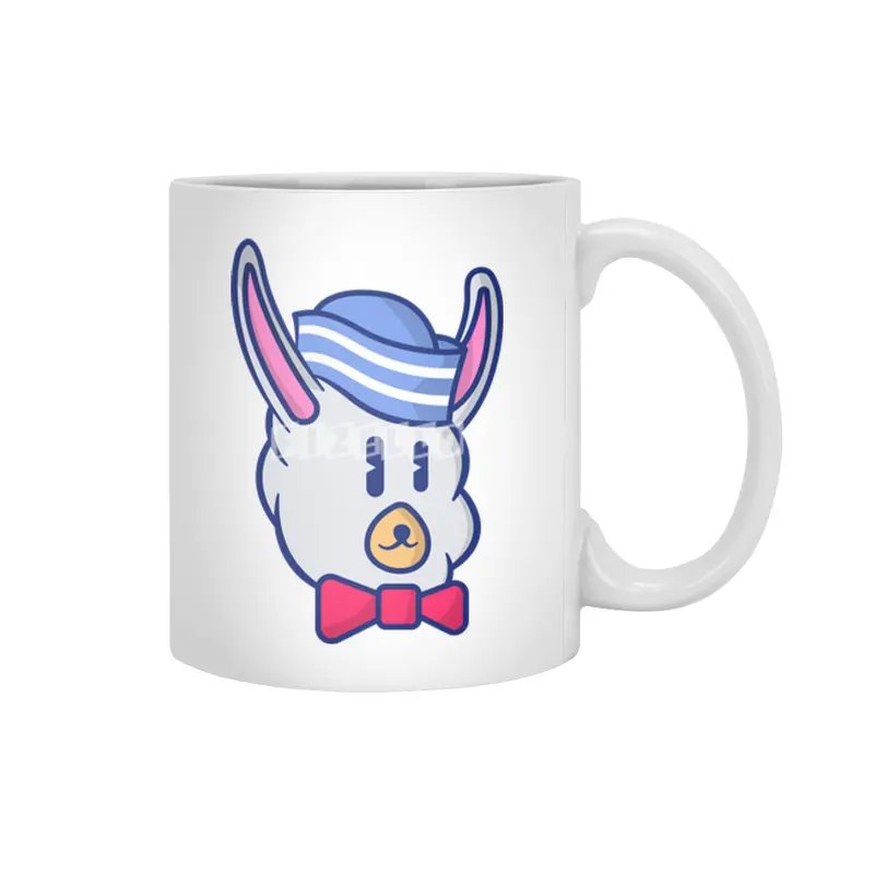 cute sailor alpaca illustration character Beyaz Kupa