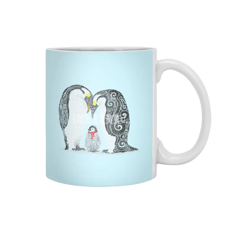 Swirly Penguin Family Beyaz Kupa