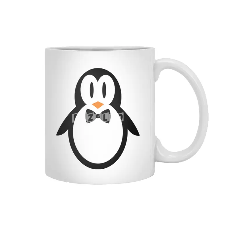 bow tie penguin cute cartoon animal character Beyaz Kupa