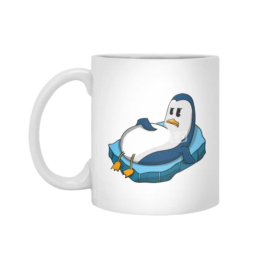 fat penguin cute character illustration Beyaz Kupa