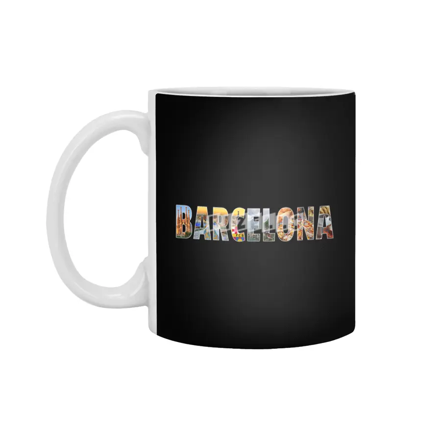 Barcelona Souvenir Spanish Vacation T Shirt Gift Beyaz Kupa