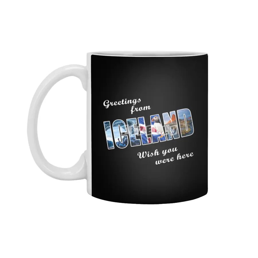 Greetings From Iceland Vacation Souvenir T Shirt Beyaz Kupa