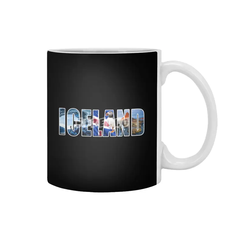 Iceland Souvenir Vacation T Shirt Beyaz Kupa
