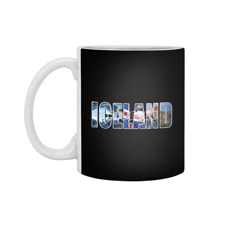 Iceland Souvenir Vacation T Shirt Beyaz Kupa