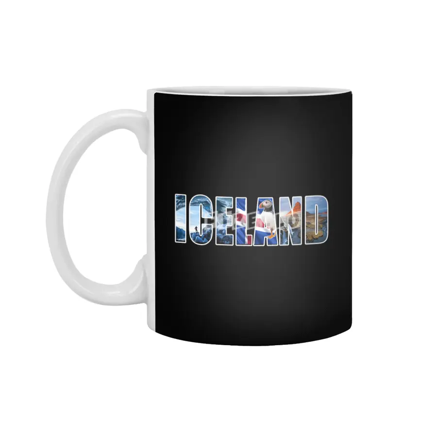 Iceland Souvenir Vacation T Shirt Beyaz Kupa