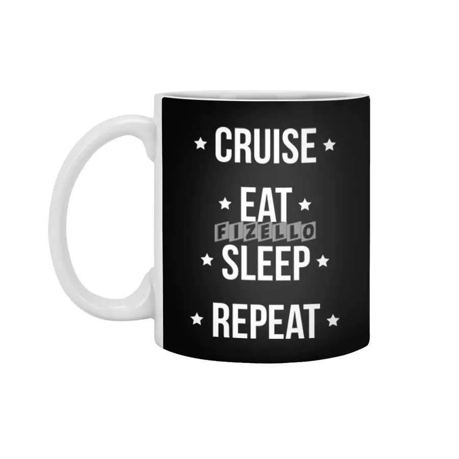 Cruise Eat Sleep Repeat Vacation Traveling  Beyaz Kupa