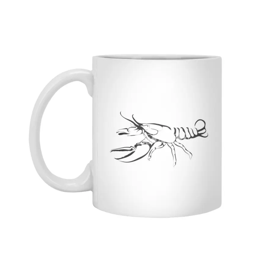 abstract silhouette of lobster Beyaz Kupa
