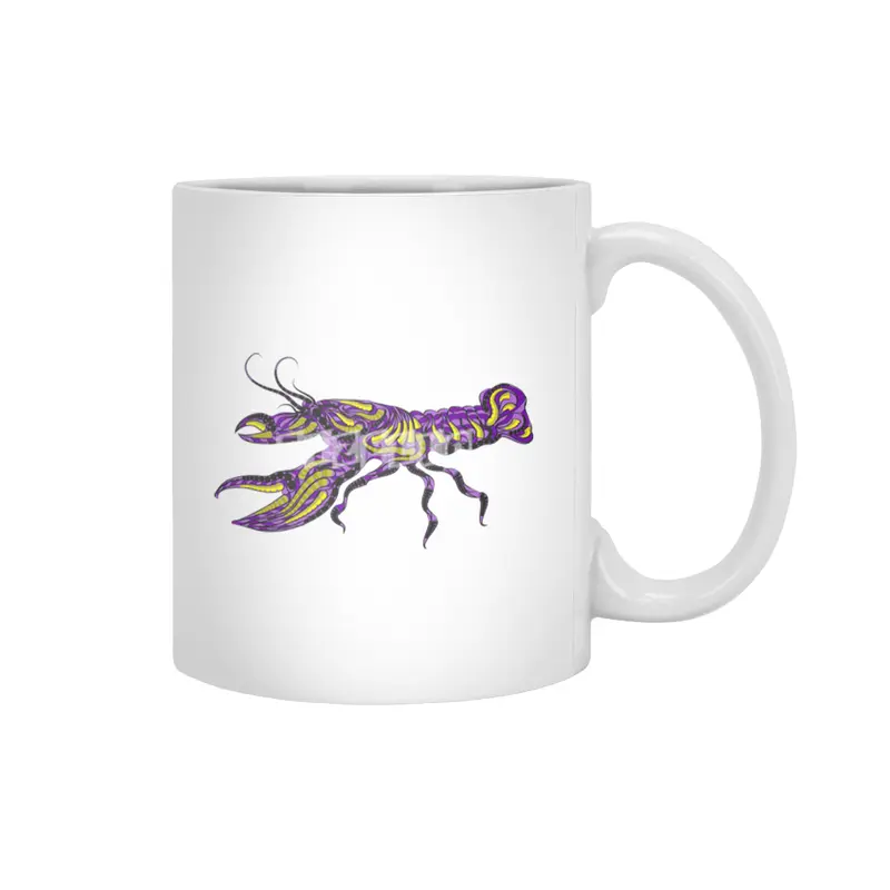 ethmic silhouette of lobster Beyaz Kupa