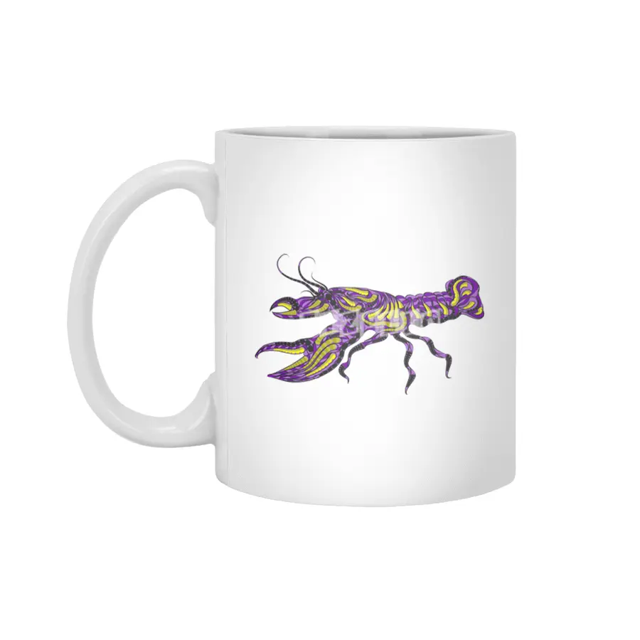 ethmic silhouette of lobster Beyaz Kupa