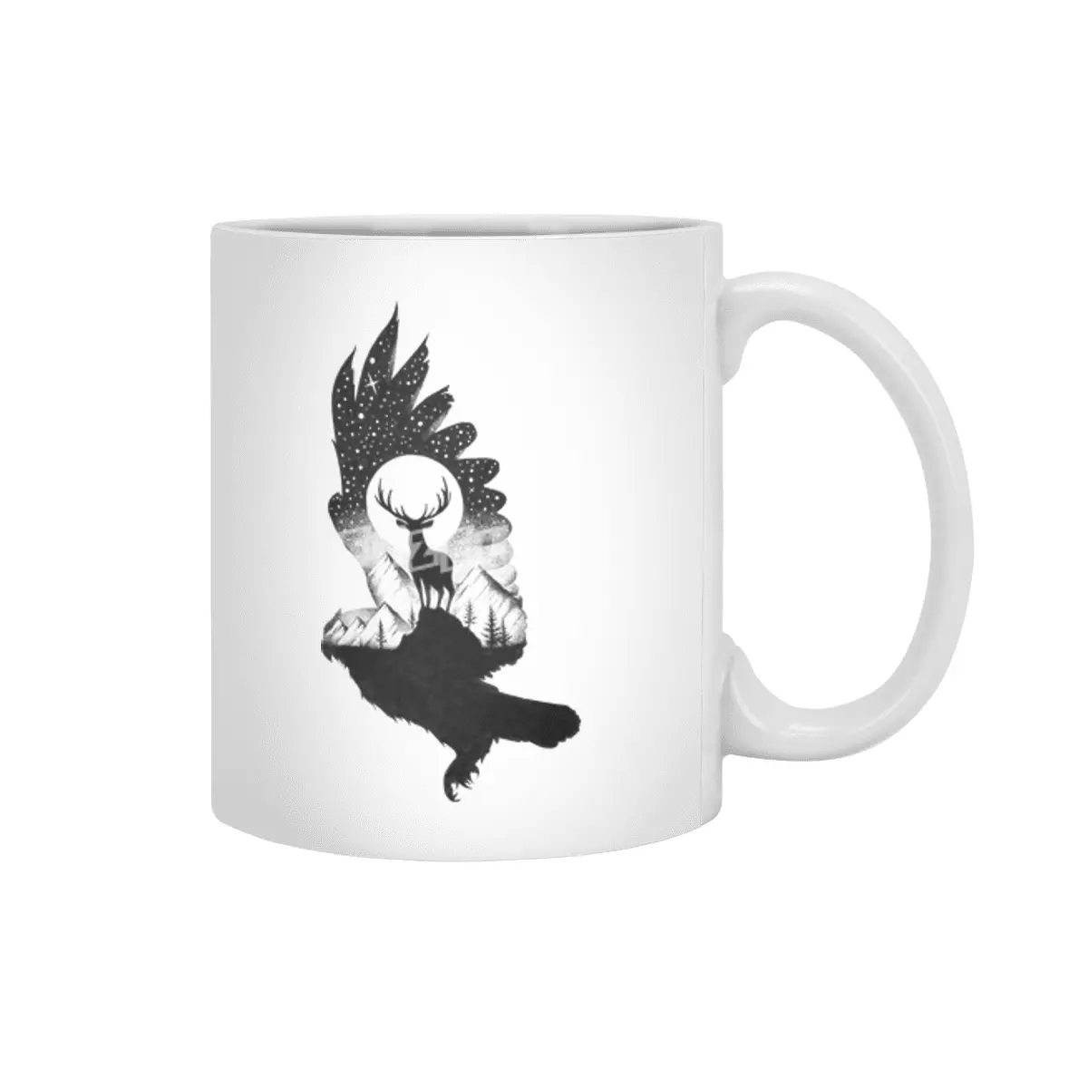 THE OWL AND THE DEER Beyaz Kupa