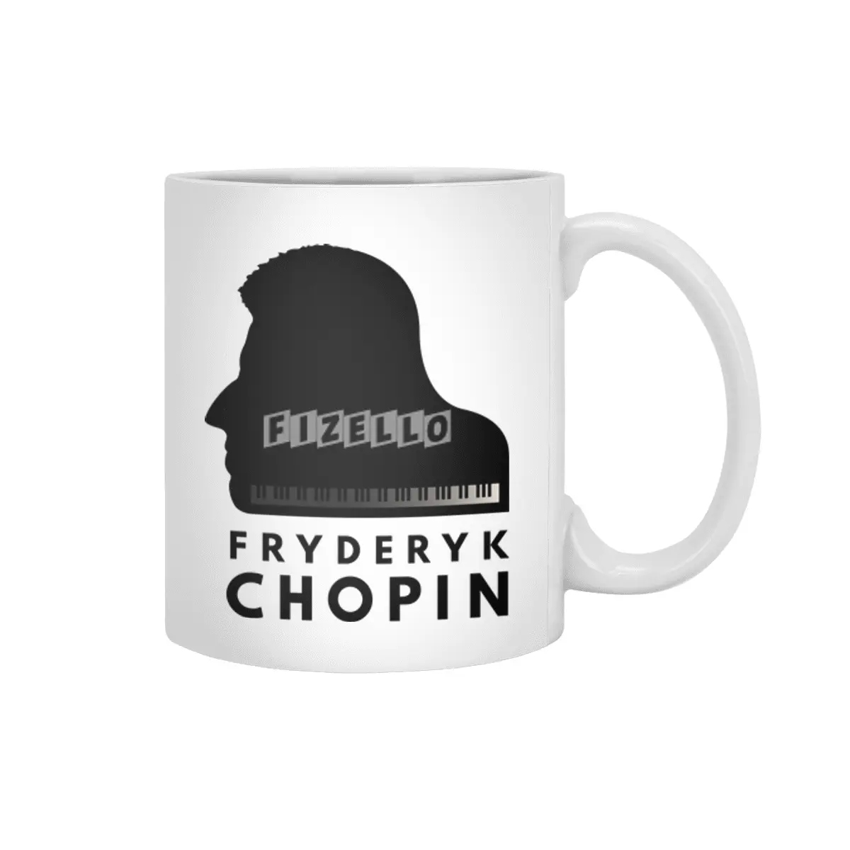 Chopin Grand Piano Portrait Beyaz Kupa