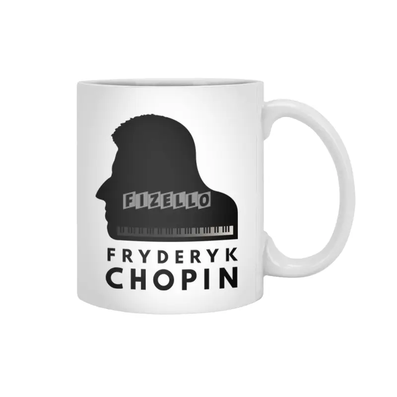 Chopin Grand Piano Portrait Beyaz Kupa