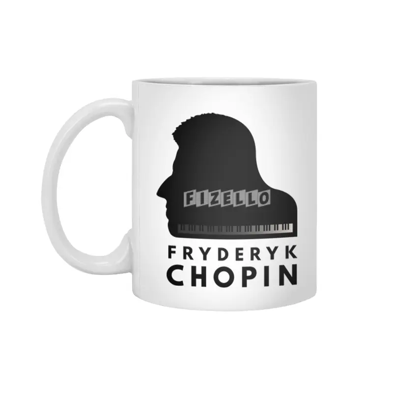 Chopin Grand Piano Portrait Beyaz Kupa