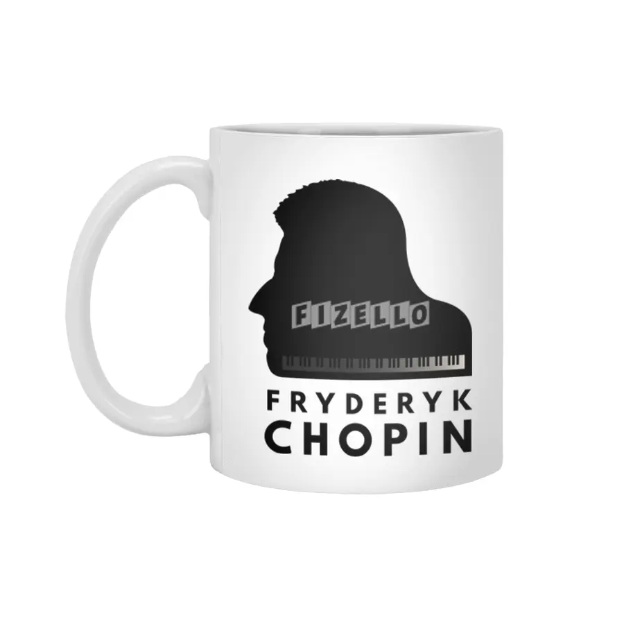 Chopin Grand Piano Portrait Beyaz Kupa