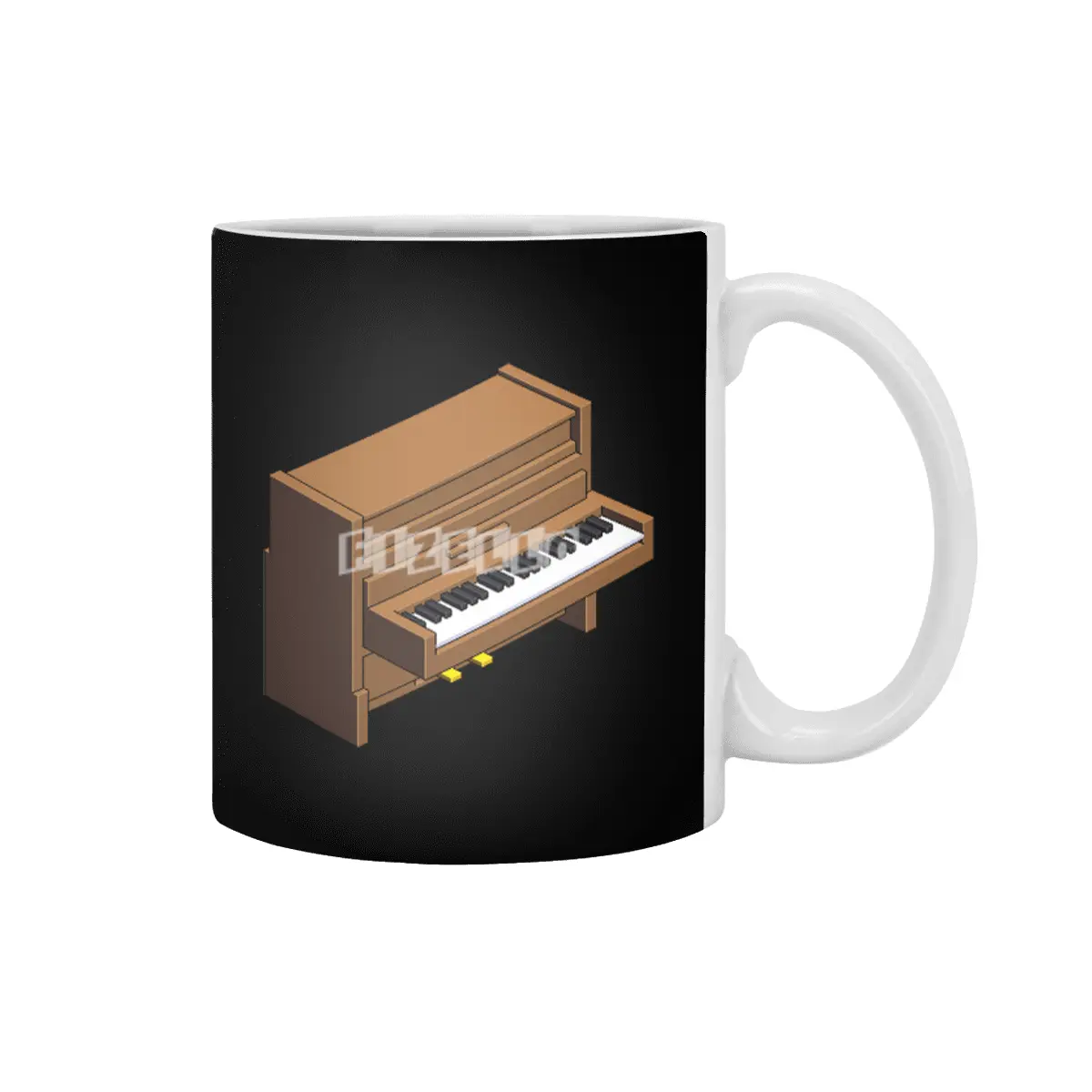 Classic wooden piano pixel art Beyaz Kupa
