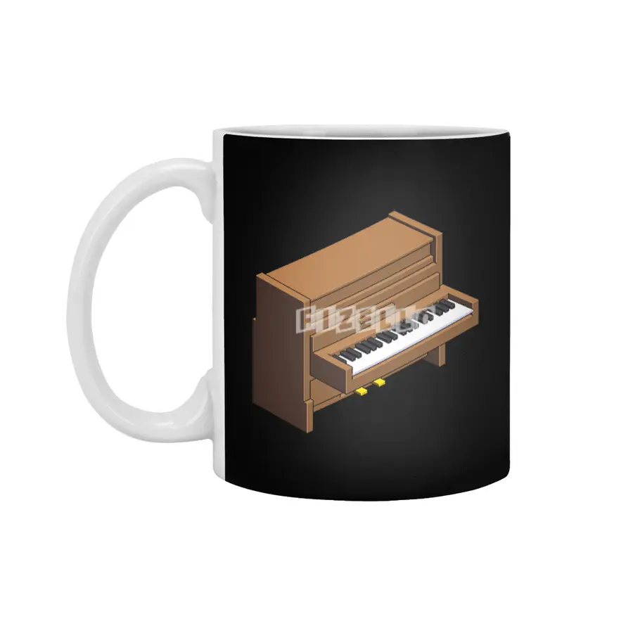 Classic wooden piano pixel art Beyaz Kupa