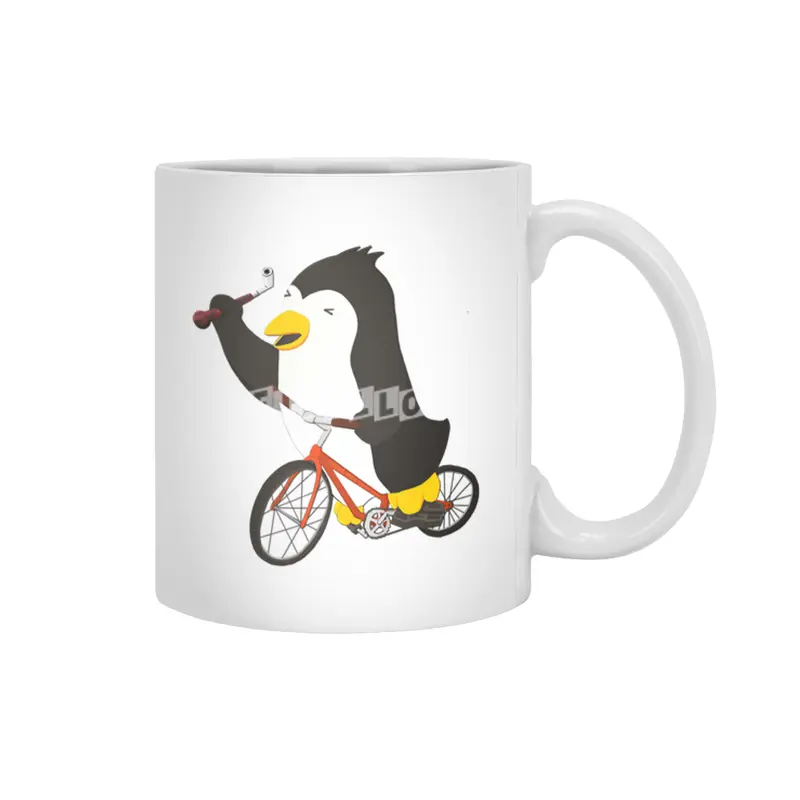 Cycling Penguin (w/ Piano Tuning Lever) Beyaz Kupa