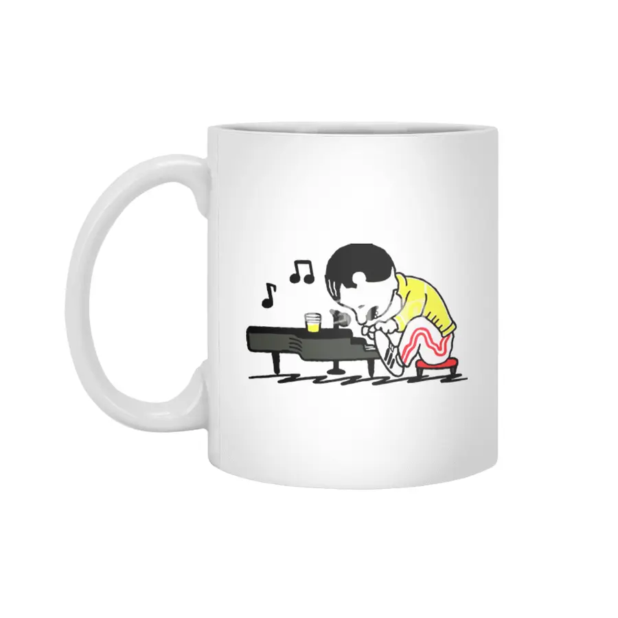 men piano favorite meme drink music Beyaz Kupa