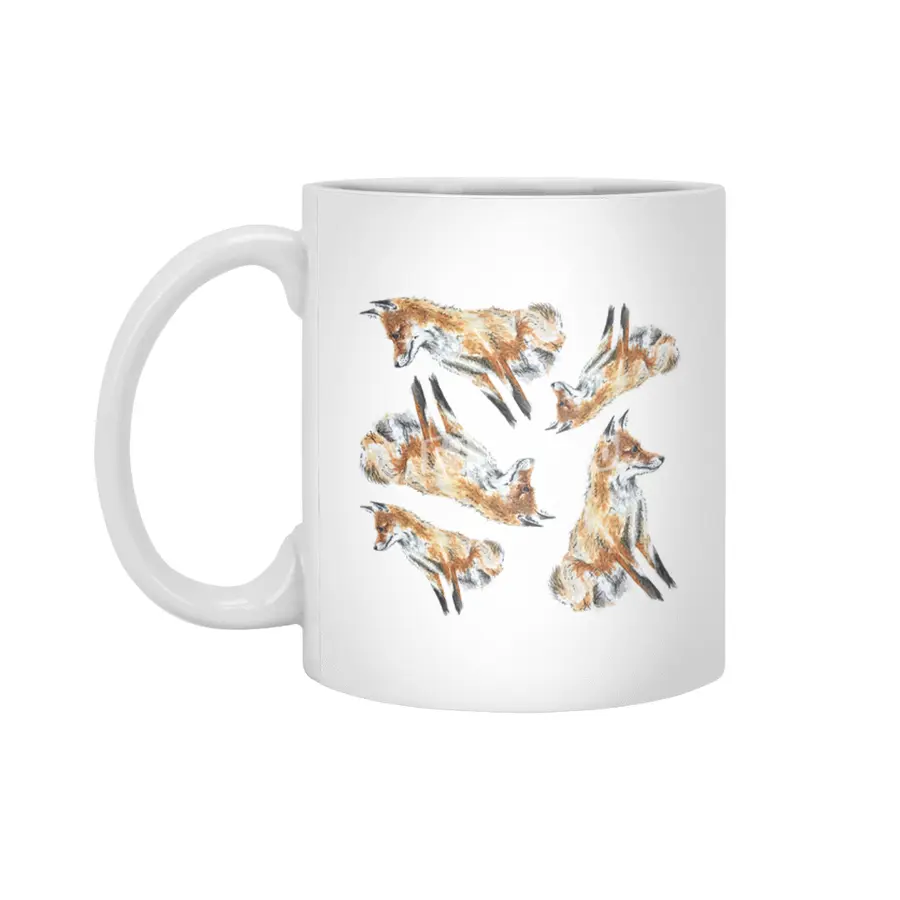 Fox - water colour - FoxyLoxy Beyaz Kupa