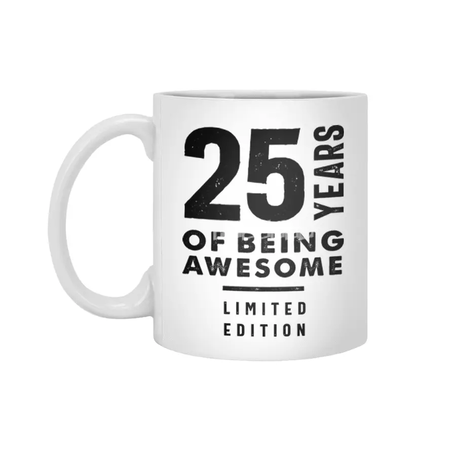 25 Year Old Gift | 25th Birthday Gift Ideas - Mens and Womens Beyaz Kupa