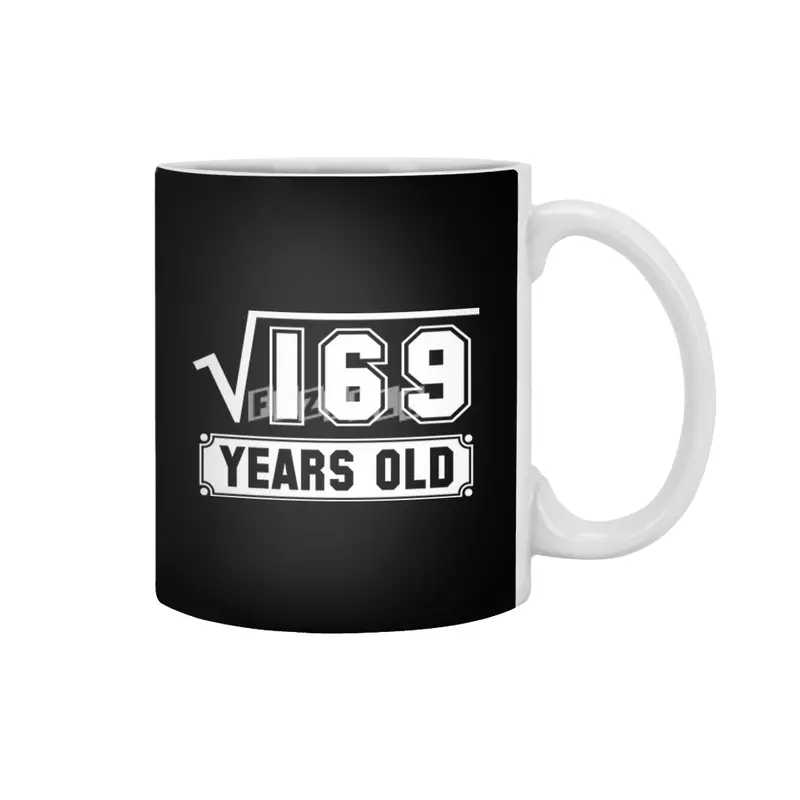 13th Birthday Gift Square Root of 169 13 Year Old Math Bday Present Beyaz Kupa