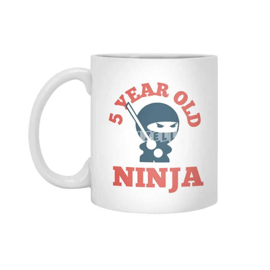 5 year old ninja son t-shirt Beyaz Kupa