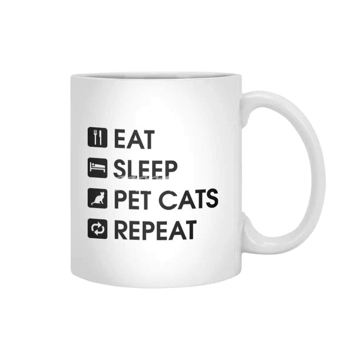 Pink Stars: Eat Sleep Pet Cats Repeat Beyaz Kupa