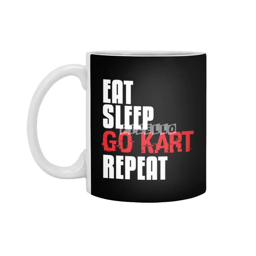 Go Kart Gift Eat Sleep Go Kart Repeat Fun Kart Racing Beyaz Kupa