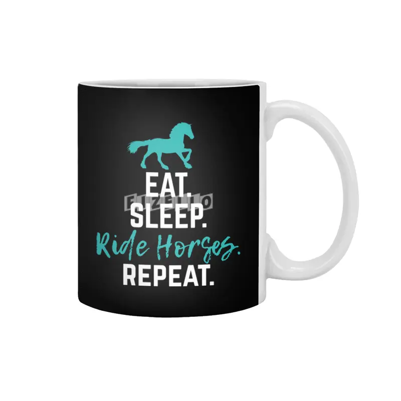 Horse gift Eat Sleep Ride Horses Repeat Horseback Riding Beyaz Kupa