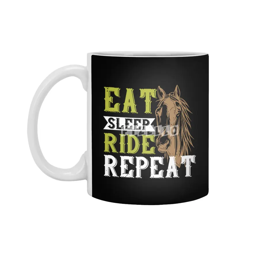 Horse - Eat Sleep Ride Repeat Beyaz Kupa