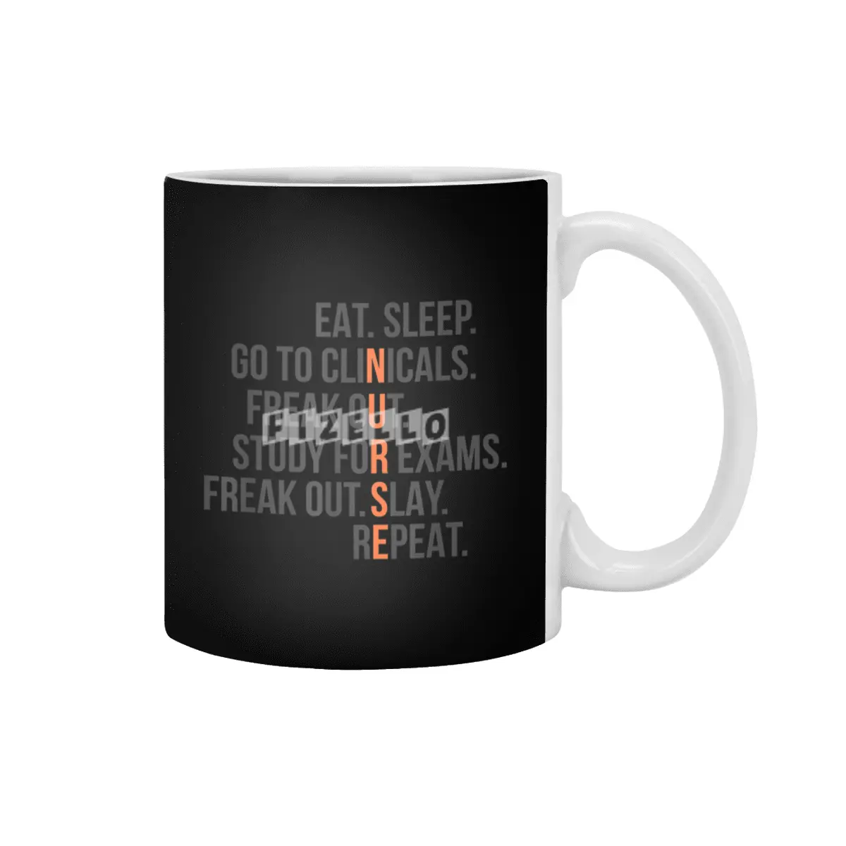 Funny Nurse Shirt Eat Sleep RN LPN Clinicals Nursing Tee Beyaz Kupa