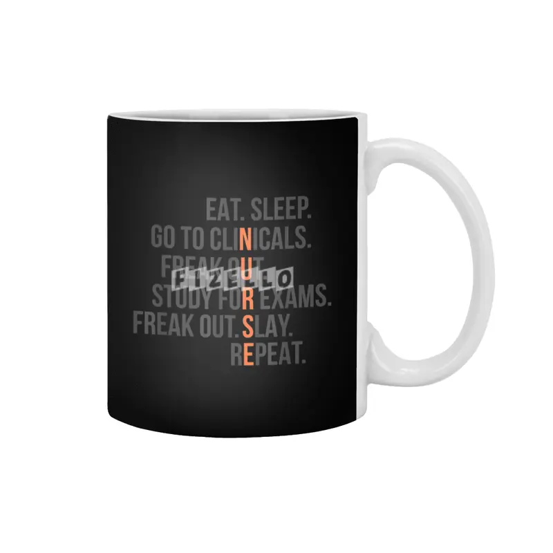 Funny Nurse Shirt Eat Sleep RN LPN Clinicals Nursing Tee Beyaz Kupa