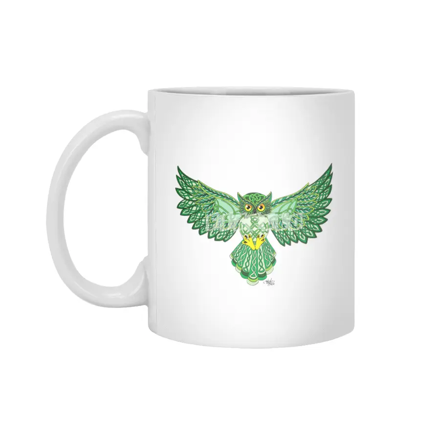 Celtic Owl Flight Beyaz Kupa